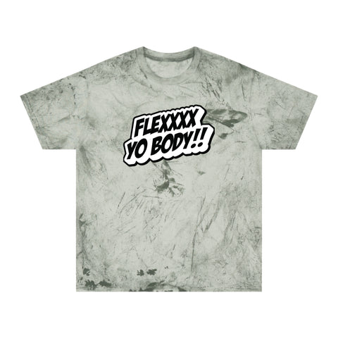 OG Black and White Flexxxx Yo Body!!© Unisex Color Blast T-Shirt