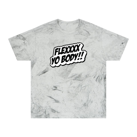 OG Black and White Flexxxx Yo Body!!© Unisex Color Blast T-Shirt