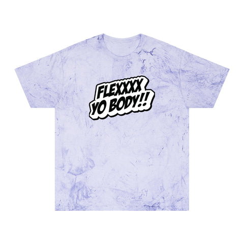 OG Black and White Flexxxx Yo Body!!© Unisex Color Blast T-Shirt